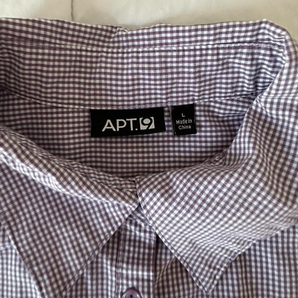 purple gingham button up blouse - image 5